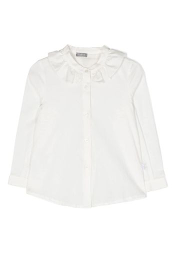 Il Gufo ruched-neck buttoned shirt - Weiß