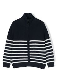 Il Gufo Gestreifter Cardigan mit Reißverschluss - Blau