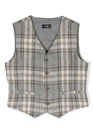 Il Gufo plaid check-pattern waistcoat - Grau
