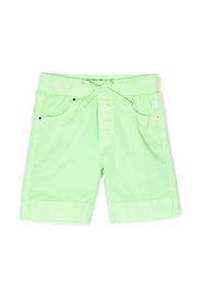 Il Gufo drawstring-waist stretch-cotton shorts - Grün