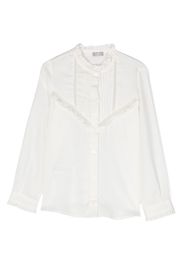 Il Gufo ruffled-collar cotton shirt - Weiß