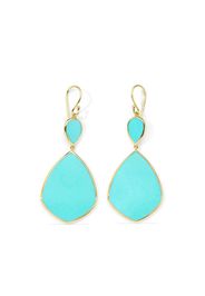 IPPOLITA 18kt yellow gold Polished Rock Candy Large Snowman turquoise earrings