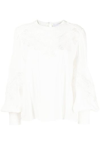 IRO lace-trim detail blouse - Weiß