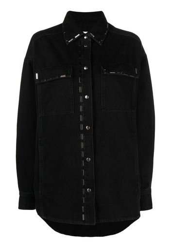 IRO stud-embellished denim jacket - Schwarz