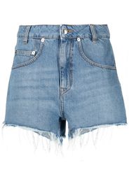 IRO Ausgefranste Jeans-Shorts - Blau