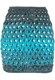 Isa Boulder basket weave pencil skirt - Blau