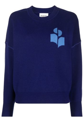 Isabel Marant Étoile intarsia-knit logo crew-neck jumper - Blau