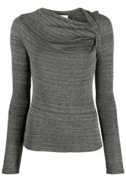 Isabel Marant Étoile ruched-neck knitted top - Grau