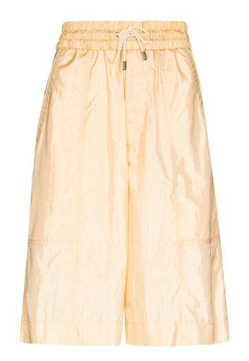 Isabel Marant drawstring-waist satin knee shorts - Gelb