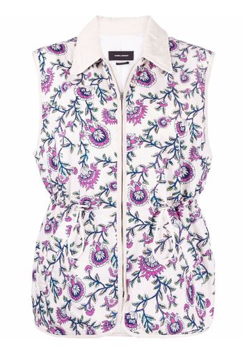 Isabel Marant floral-print gilet - Nude