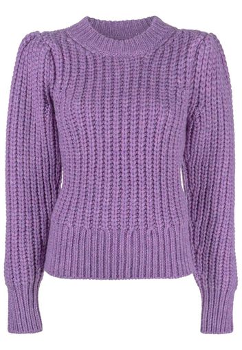 Isabel Marant puff-sleeve knitted jumper - Violett