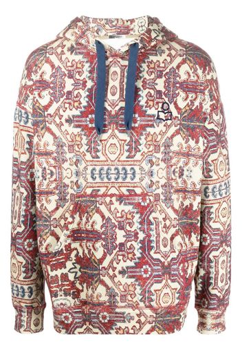 Isabel Marant abstract-pattern cotton-blend hoodie - Nude