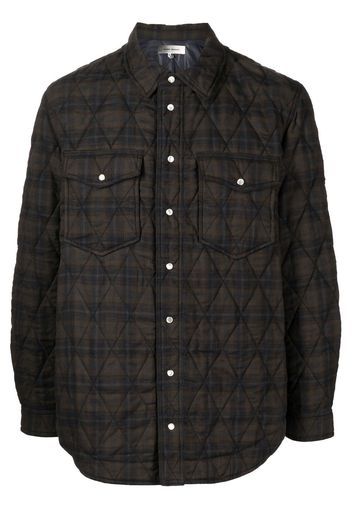 Isabel Marant check-print two-pocket shirt jacket - Braun