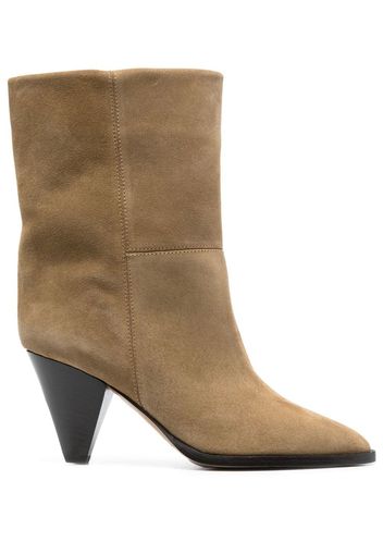 Isabel Marant 70mm pointed suede boots - Nude