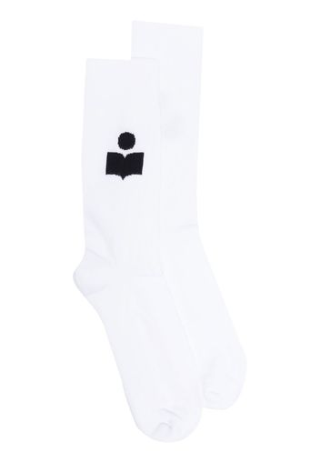 Isabel Marant intarsia-knit logo socks - Weiß