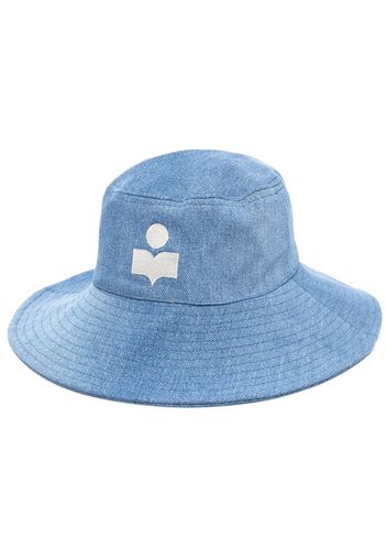 Isabel Marant logo-print denim sun hat - Blau