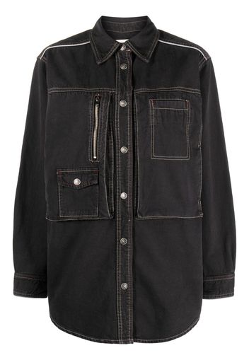 ISABEL MARANT chambray shirt jacket - Schwarz