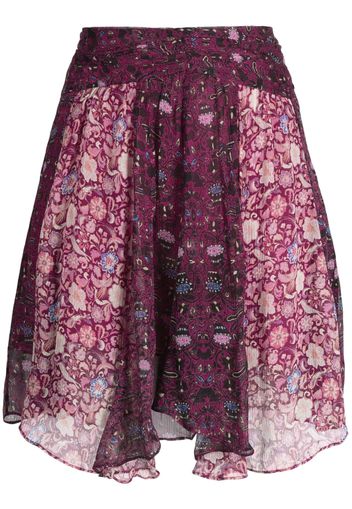 ISABEL MARANT floral-print cotton-silk miniskirt - Violett