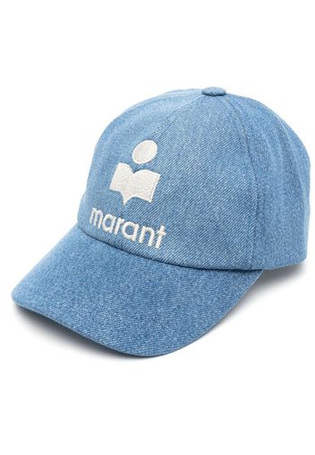 ISABEL MARANT logo-embroidery denim cap - Blau