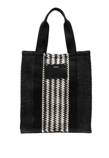 ISABEL MARANT stripe-panel tote bag - Schwarz