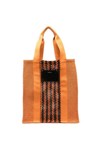 ISABEL MARANT striped woven tote bag - Orange