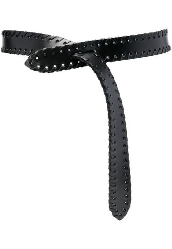 ISABEL MARANT Lecce whipstitch-trim leather belt - Schwarz