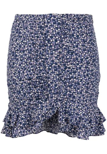 ISABEL MARANT Milendi floral-print ruched miniskirt - Blau