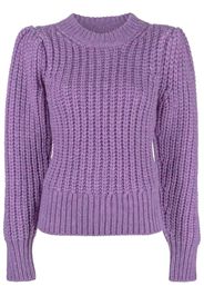 Isabel Marant puff-sleeve knitted jumper - Violett