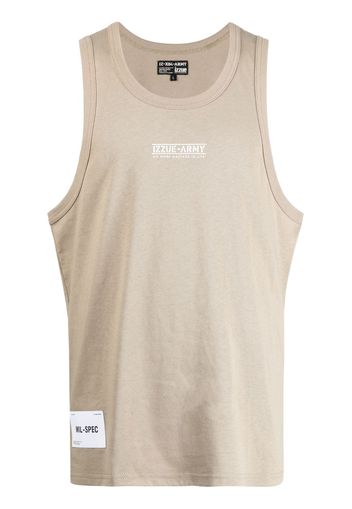 izzue logo-print cotton tank top - Nude