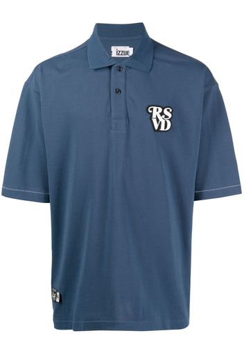 izzue logo-patch cotton polo shirt - Blau