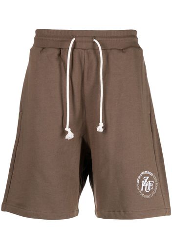 izzue Joggingshorts mit Logo-Stickerei - Braun