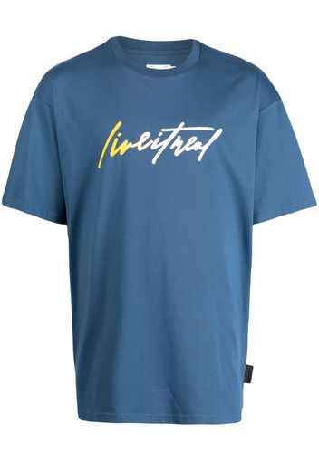 izzue T-Shirt mit Logo-Print - Blau