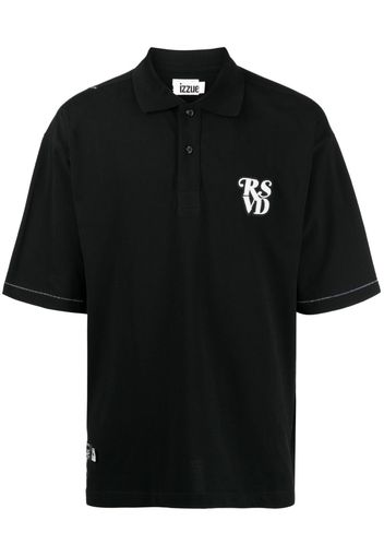 izzue logo-patch cotton polo shirt - Schwarz