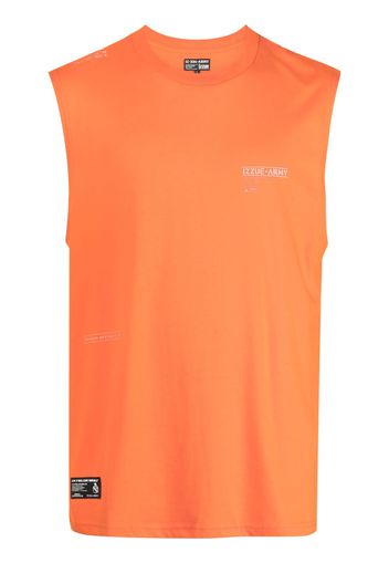 izzue logo-print cotton tank - Orange