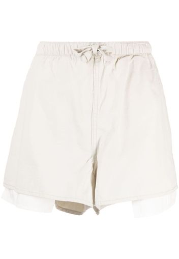 izzue oversize-pocket drawstring shorts - Nude