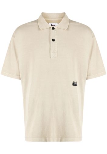 izzue logo-appliqué cotton polo shirt - Nude