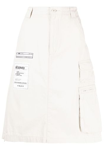 izzue patch-detailed cotton skirt - Nude