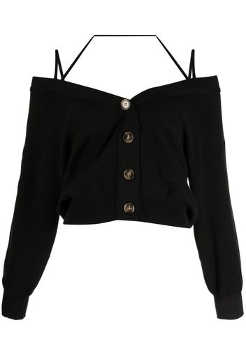 J Koo Cardigan mit Cut-Outs - Schwarz