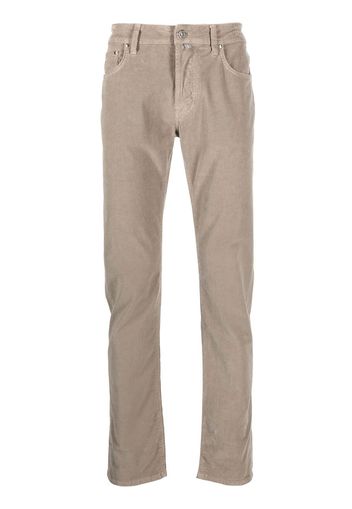 Jacob Cohen Schmale Hose mit Logo-Patch - Nude