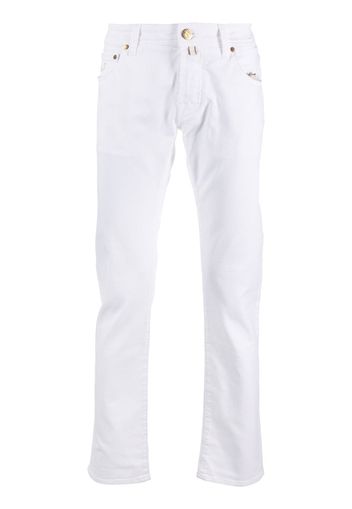 Jacob Cohën logo-patch slim-cut jeans - Weiß