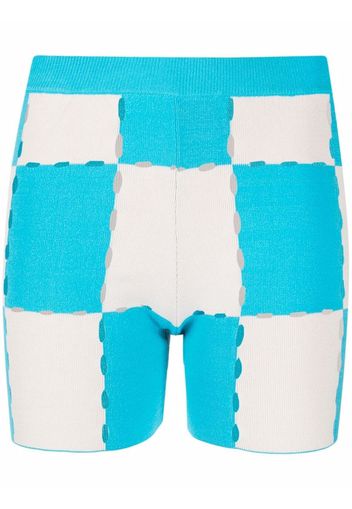 Jacquemus patchwork check shorts - Blau