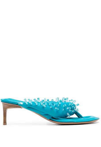 Jacquemus bead-embellished open-toe mules - Blau