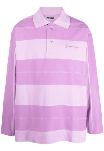 Jacquemus stripe-print polo shirt - Violett