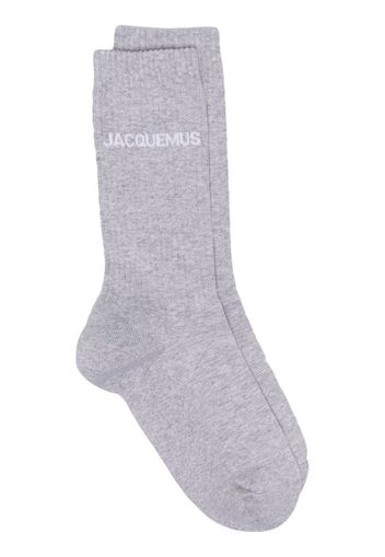 Jacquemus logo-jacquard ribbed socks - Grau