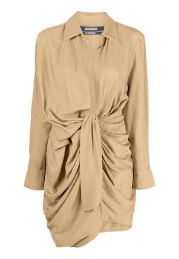 Jacquemus La robe Bahia draped dress - Nude