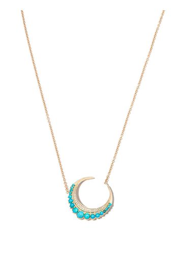 Jacquie Aiche small 18kt yellow gold Crescent Moon necklace