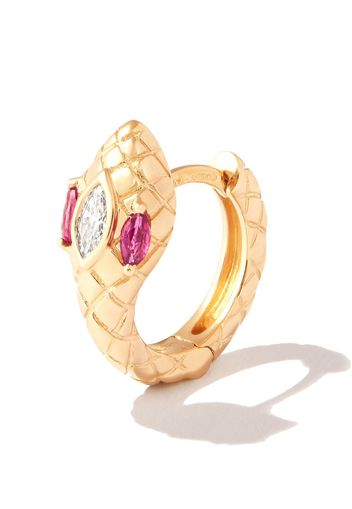 Jacquie Aiche 14kt rose gold Head Snake diamond and ruby earring - Rosa