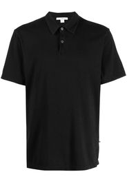 James Perse Jersey-Poloshirt mit Wildlederoptik - Schwarz