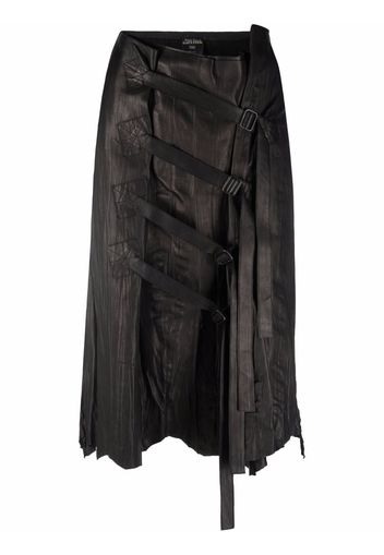 Jean Paul Gaultier Pre-Owned 1990s buckled leather skirt - Braun