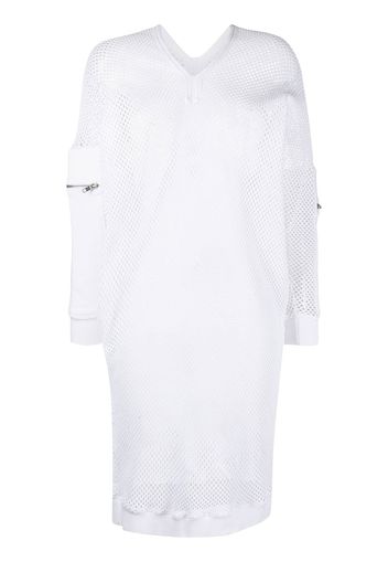 Jean Paul Gaultier Pre-Owned 2000s Sweatshirtkleid mit Netzeinsatz - Weiß